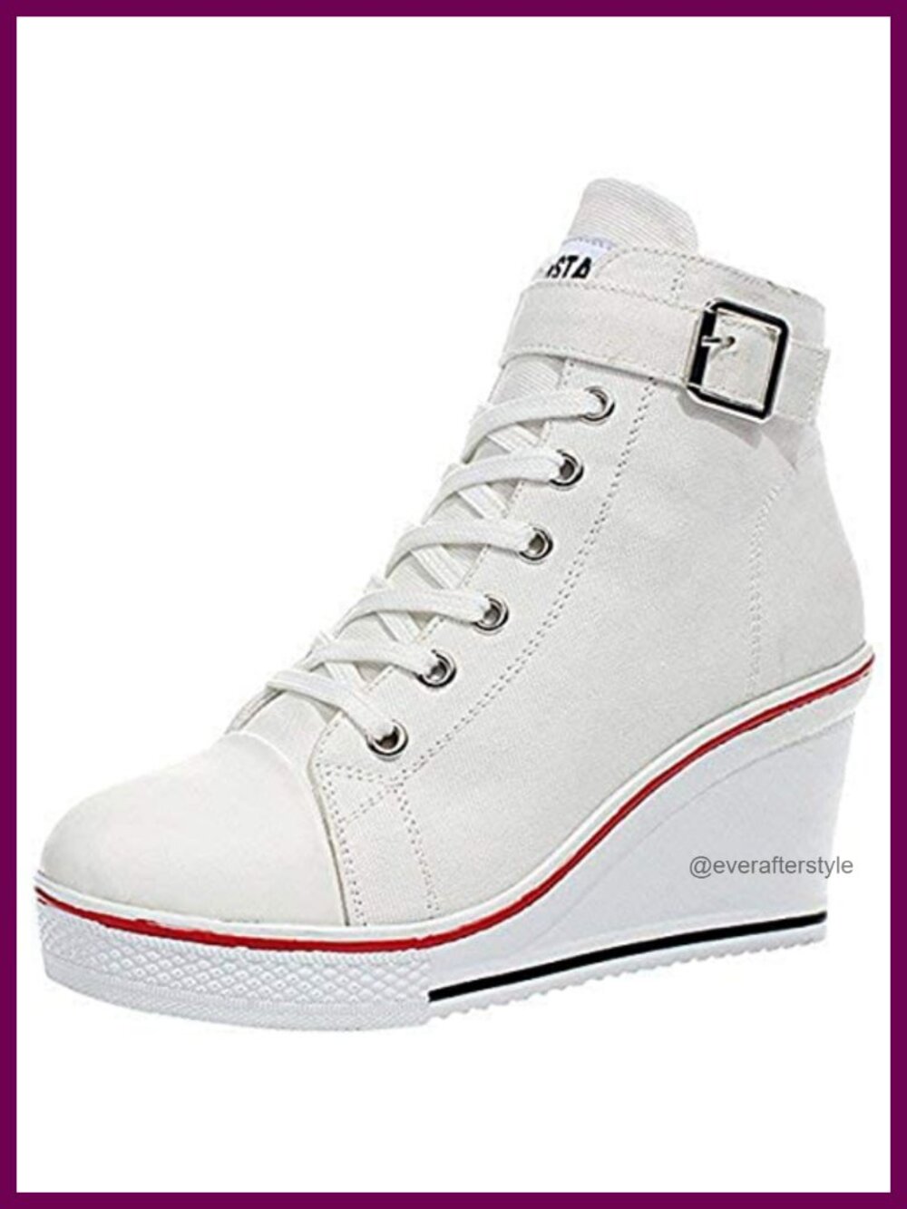 Wedge Sneaker High Top Lace Up Zipper Canvas Shoes